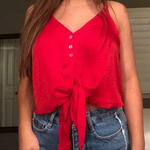 Red crop top